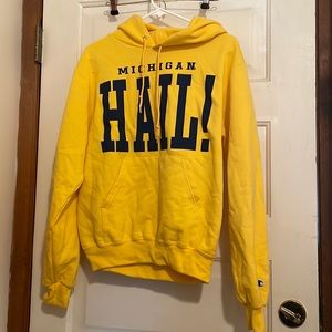Champion Yellow HAIL Hoodie for University of Michigan